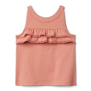 Picot trim ruffle top in Desert Sand size 12-18m